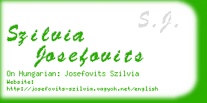 szilvia josefovits business card